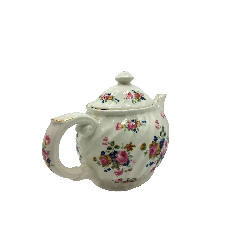 Vintage Collectible Staffordshire Fine Ceramic Floral Pattern Teapot - Picture 8 of 15